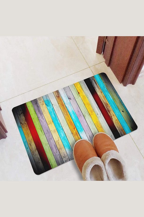 Rustik Ahşap Renkli Kapı Önü Paspası 45x70 Cm - 4