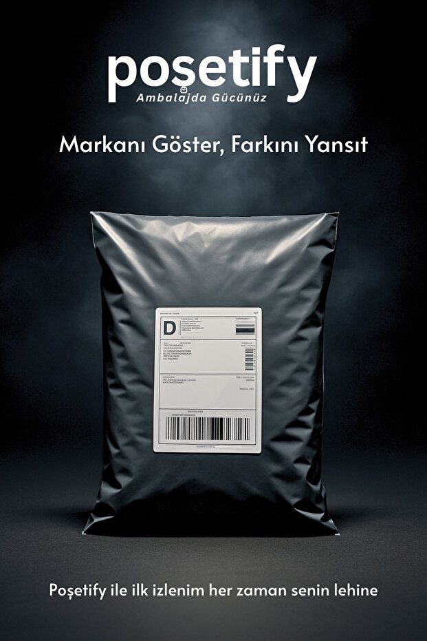 25 Adet Cepsiz Kargo Poşeti 22x30+5 cm | Gri Renk Yapışkan Bantlı Gönderi Zarfı | E-Ticaret Poşeti - 3