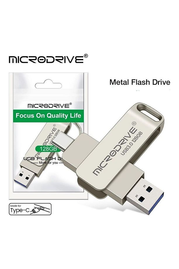 128gb. Type-c Ve Usb 3.0 Hızlı Usb Flash Bellek Otg Çift Girişli Metal Sağlam Orginal - 3