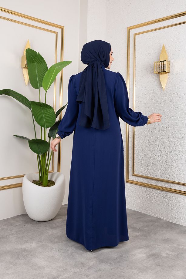 merve elbise çapraz kristal taşlı - 4