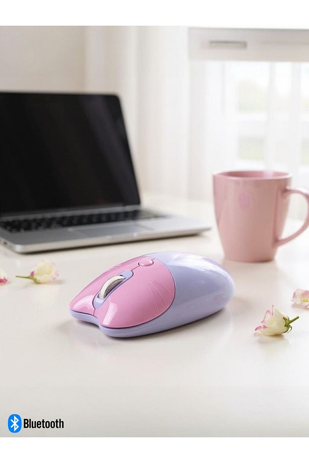 Sevimli Kedi Kablosuz Mor Mouse Bluetooth + 2.4G Dual Mode - 4