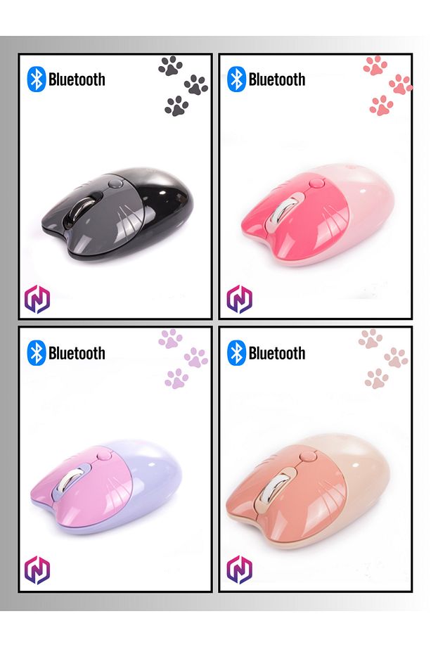 Sevimli Kedi Kablosuz Mor Mouse Bluetooth + 2.4G Dual Mode - 8