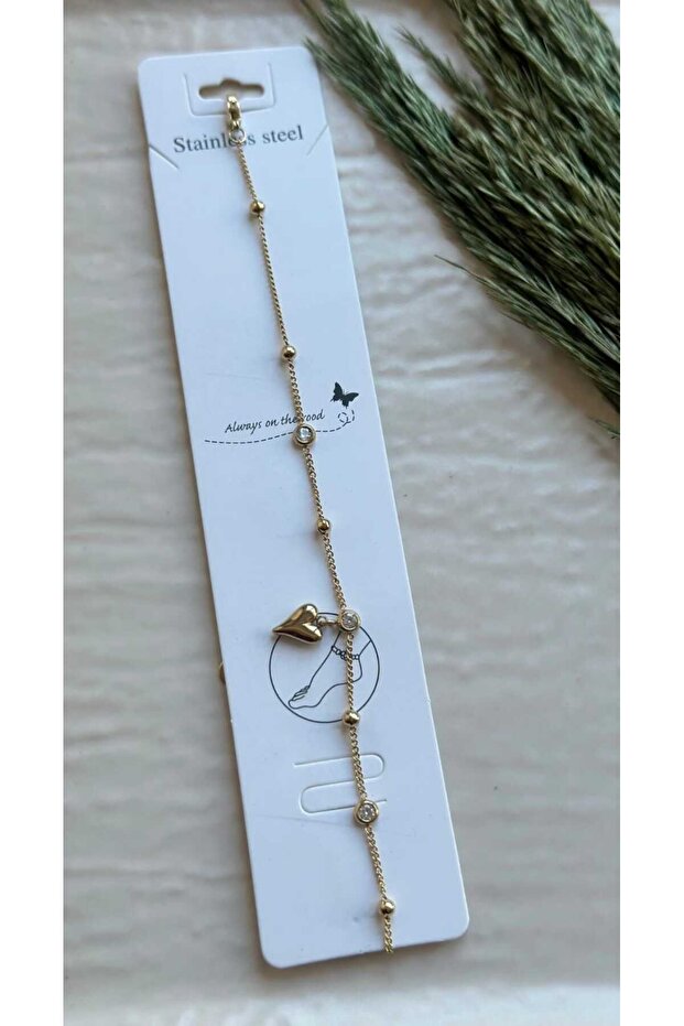 Steel Anklet - Heart Design