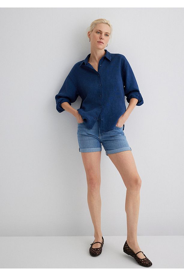 Pixie Casual Açık Mavi Jean Şort 1437090725 - 3