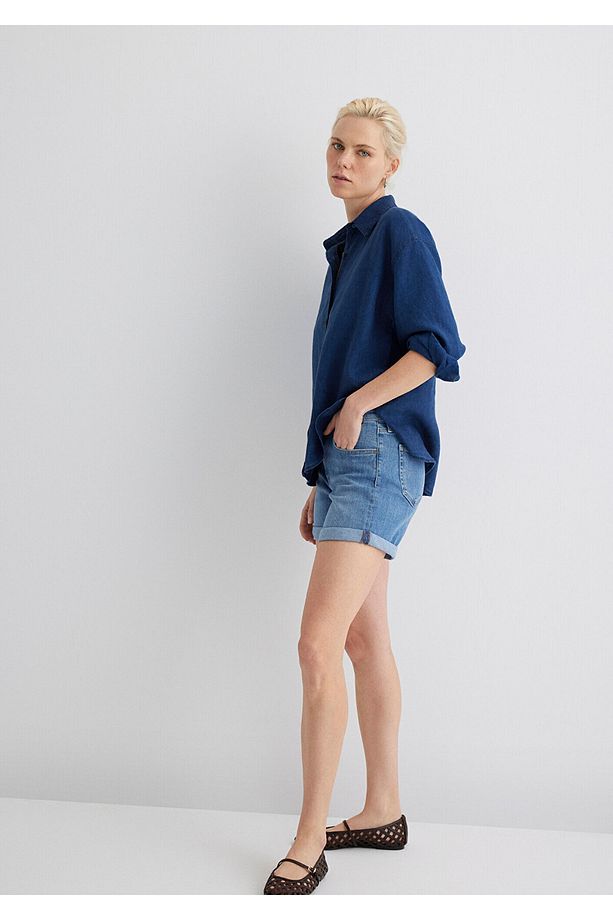 Pixie Casual Açık Mavi Jean Şort 1437090725 - 2