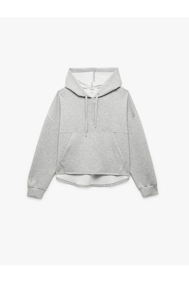 Regular Fit Kanguru Cepli Uzun Kollu Kapüşonlu Sweatshirt - 3