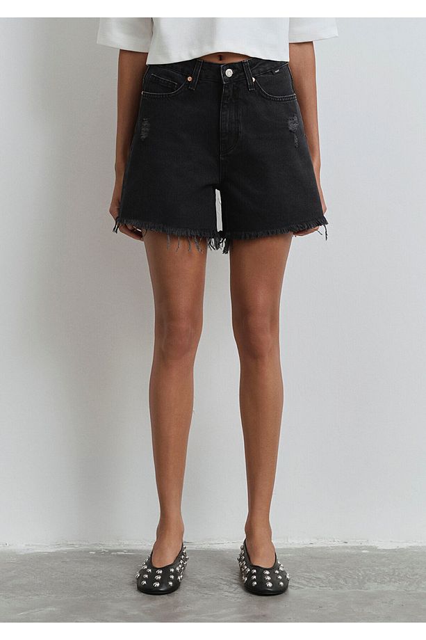Millie 90lar Antrasit Jean Şort 1458981230 - 4