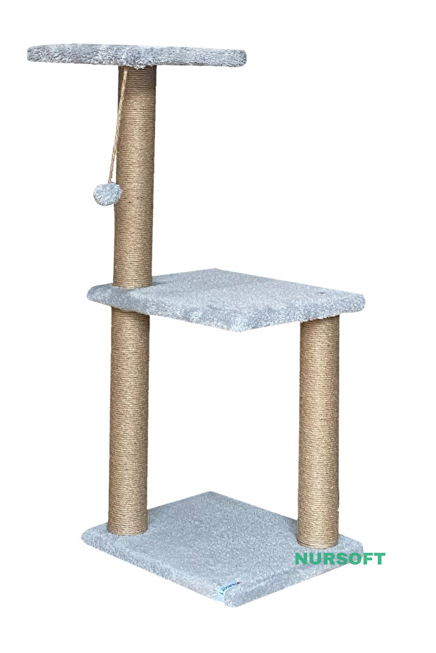 لوح خدش للقطط باللون الرمادي الثلاثي - 4