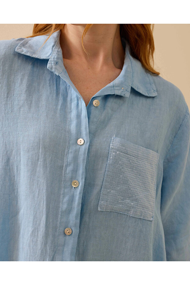 Pul Detaylı Düğmeli Elbise - 4