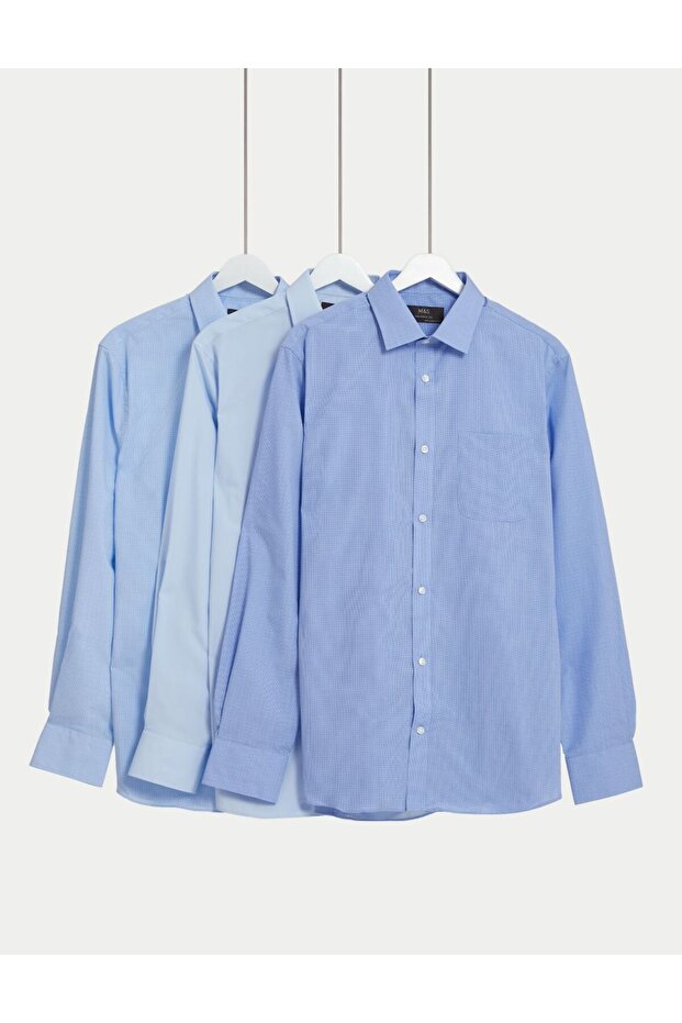 3'lü Tailored Fit Gömlek Seti - 1