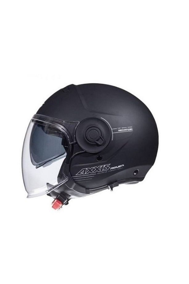 Raven Sv Solid Matt Black Siyah Vizörlü Yarım Motorsiklet Kaskı - 3