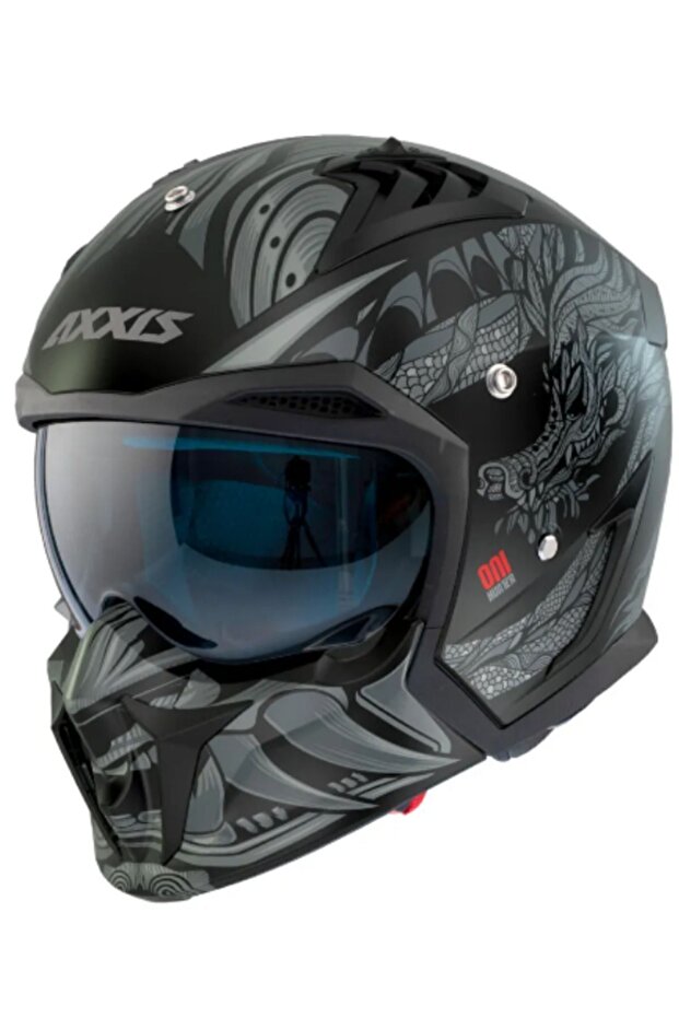 HUNTER SV ONI B2 MATT GRAY ÇİFT VİZÖRLÜ ÇENE ÇIKABİLEN MODEL - 2