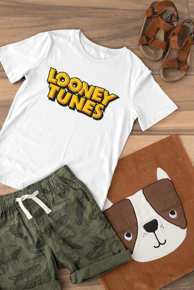 Looney Crew Neck 100% Cotton Printed Short Sleeve Children's and Teenager's T-Shirt