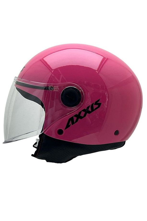 AXXİS SQUARE YARIM KASK SOLİD PARLAK PEMBE - 1