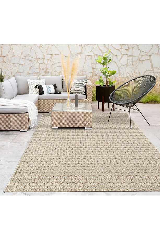 Tiora TI006A Krem Jüt Halı Naturel Sisal Örme Hasır Modern Yıkanabilir Dayanıklı Tozu Yok - 1