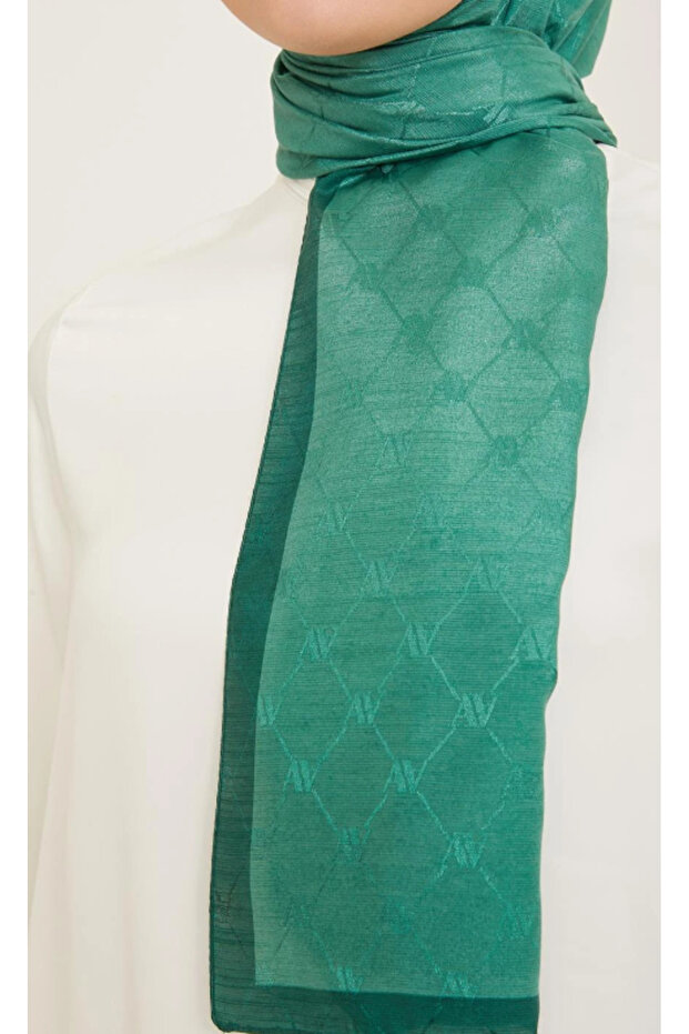 Trend Monogram Şal 2-142 - Yeşil - 2