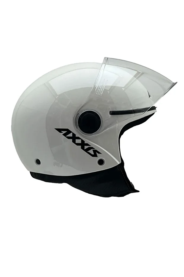 AXXİS SQUARE YARIM KASK SOLİD PARLAK BEYAZ - 3