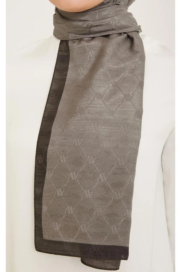 Trend Monogram Şal 2-140 - Gri - 2