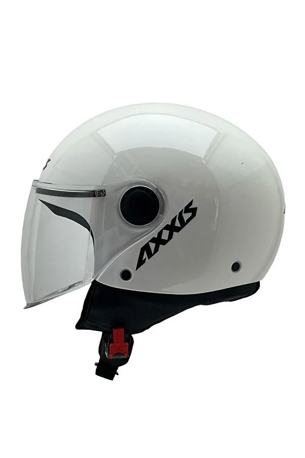 AXXİS SQUARE YARIM KASK SOLİD PARLAK BEYAZ - 1