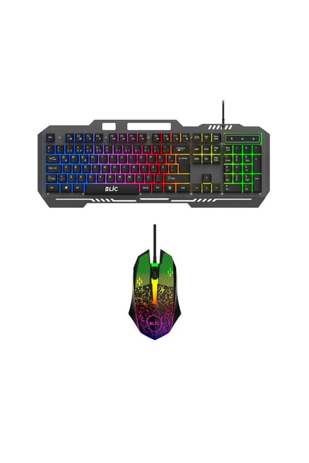Kablolu Oyuncu Klavye Mouse Set Işıklı Gaming Klavye Ve Fare Bkb9 - 2