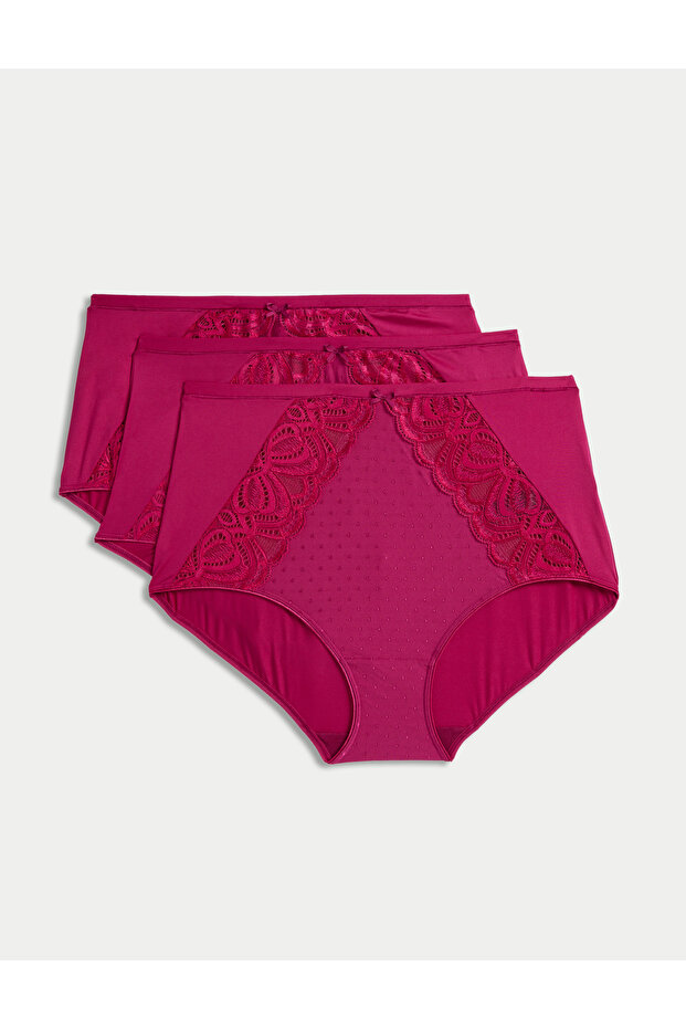 3'lü Amelia Dantelli Full Brief Külot - 1