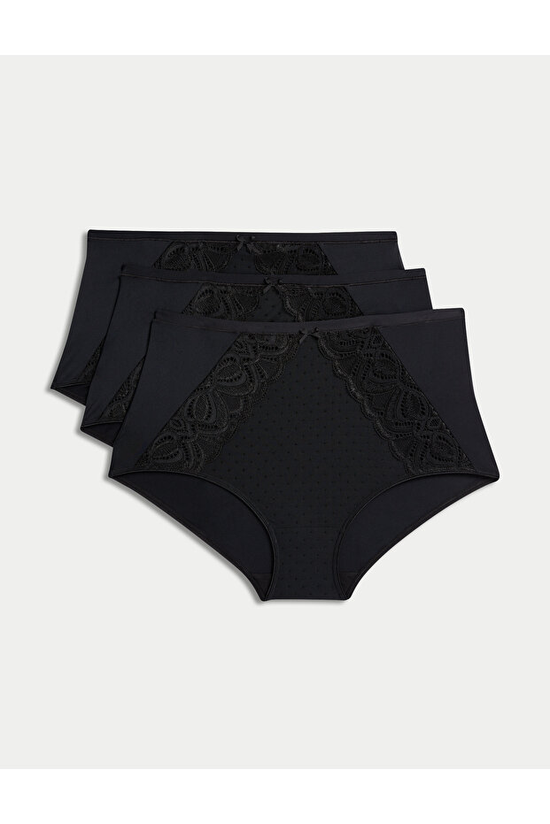 3'lü Amelia Dantelli Full Brief Külot - 1