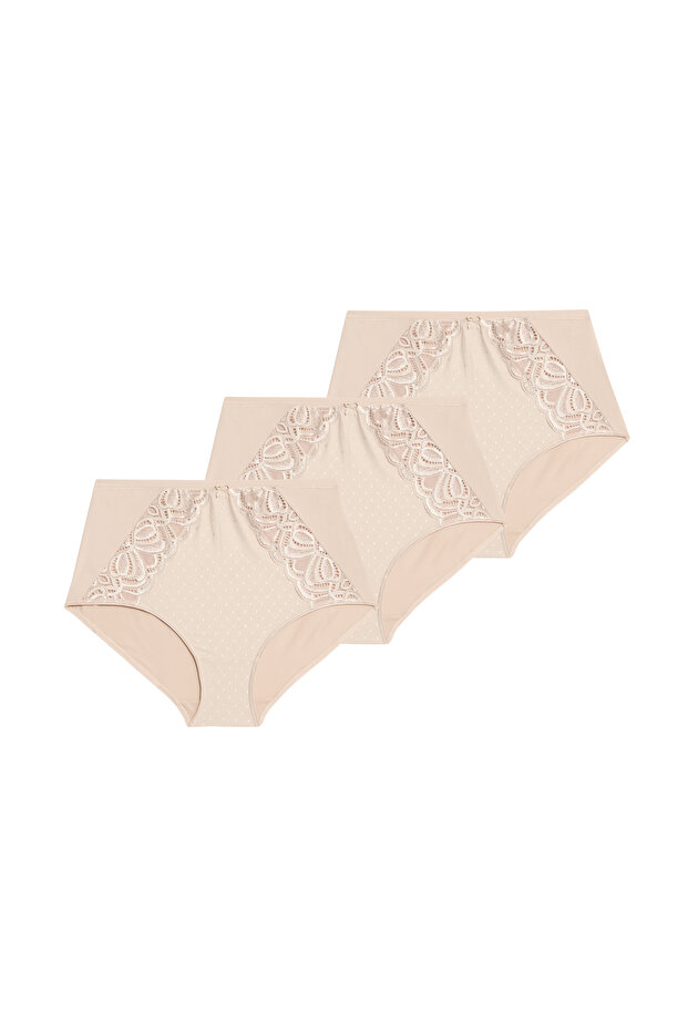 3'lü Amelia Dantelli Full Brief Külot - 7