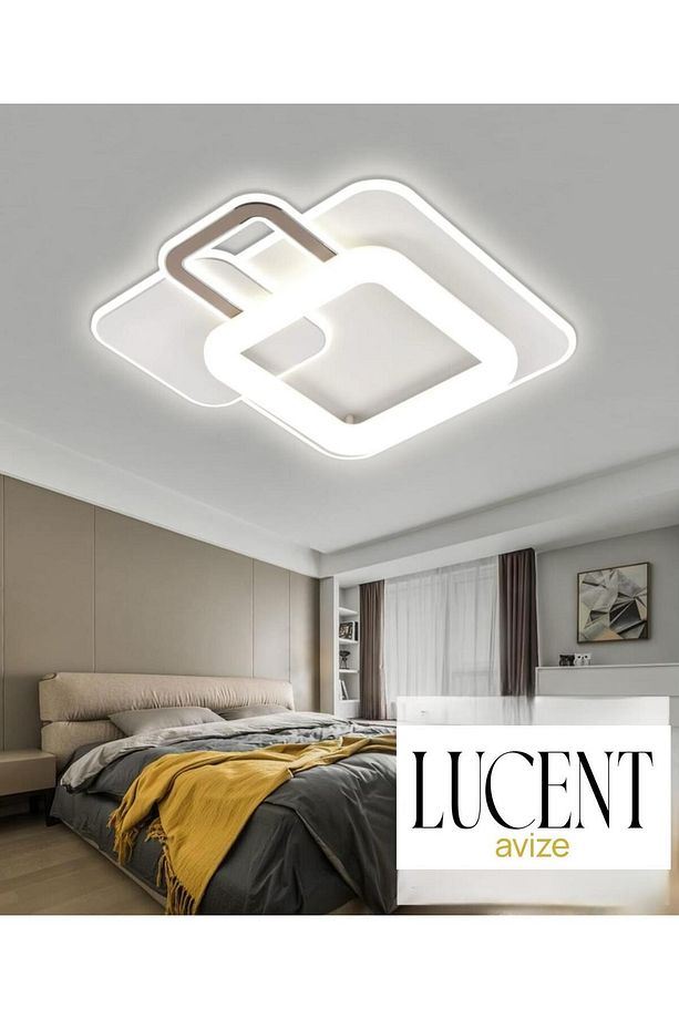 Lucent Modern Plafonyer Tavana Sıfır 3Renk+Gece Işık Modu, Kumandalı, Salon Mutfak Hol Led Avize - 5