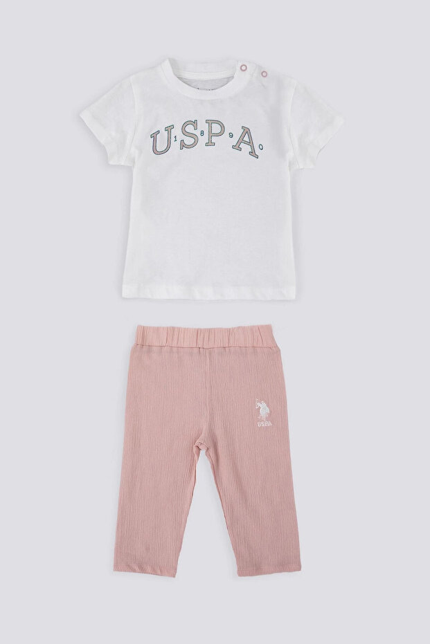 U.S. Polo Assn Comfortable And Convenient Cream Baby T-shirt Set