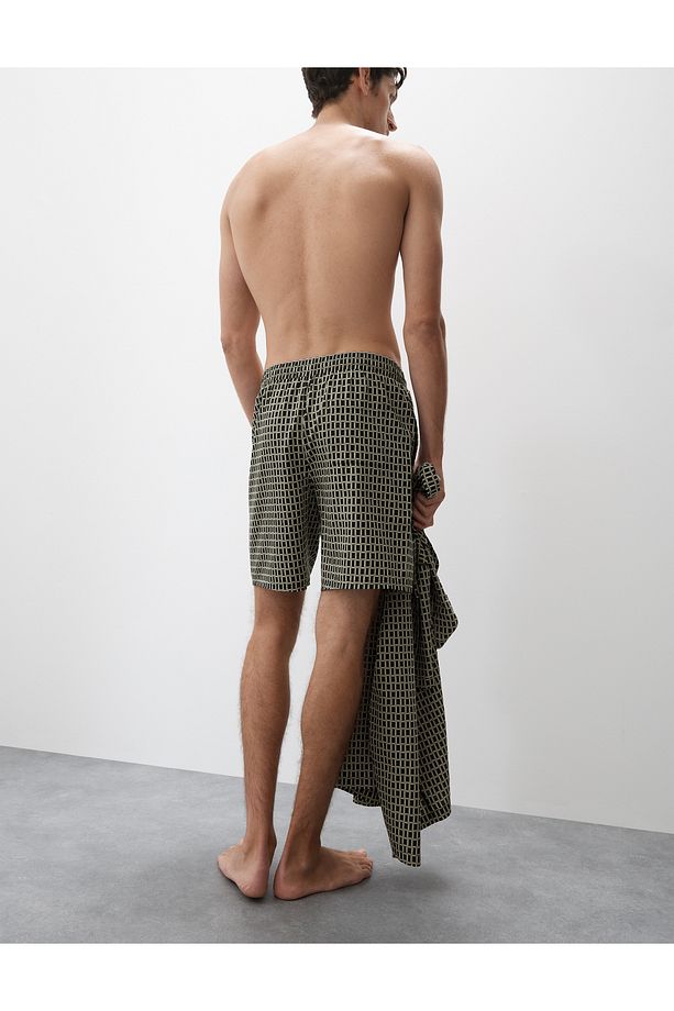 Pamuk Karışımlı Desenli Pijama Şortu - 4