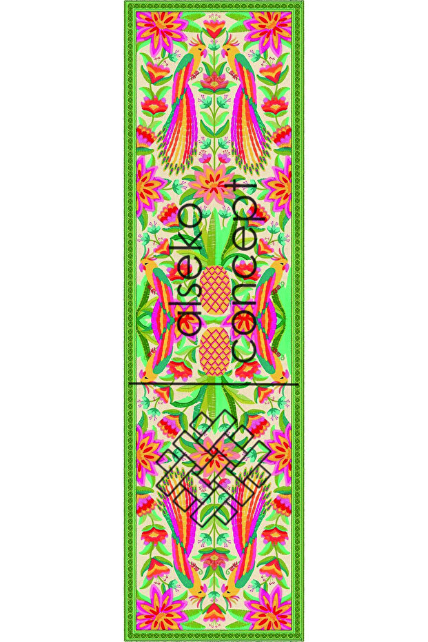 شرابة حمراء، نمط ببغاء 40x140 سم - 4