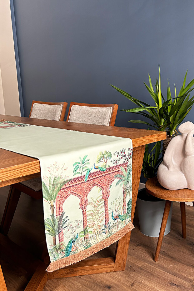 شراشيب بني، نمط الغابة 40x140 سم - 1