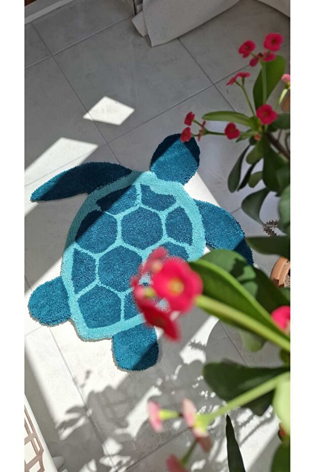 Punch Tufting Kaplumbağa Model Tufting Paspas (ÇOCUK ODASI - BALKON - KAPI ÖNÜ - BANYO PASPASI) - 1