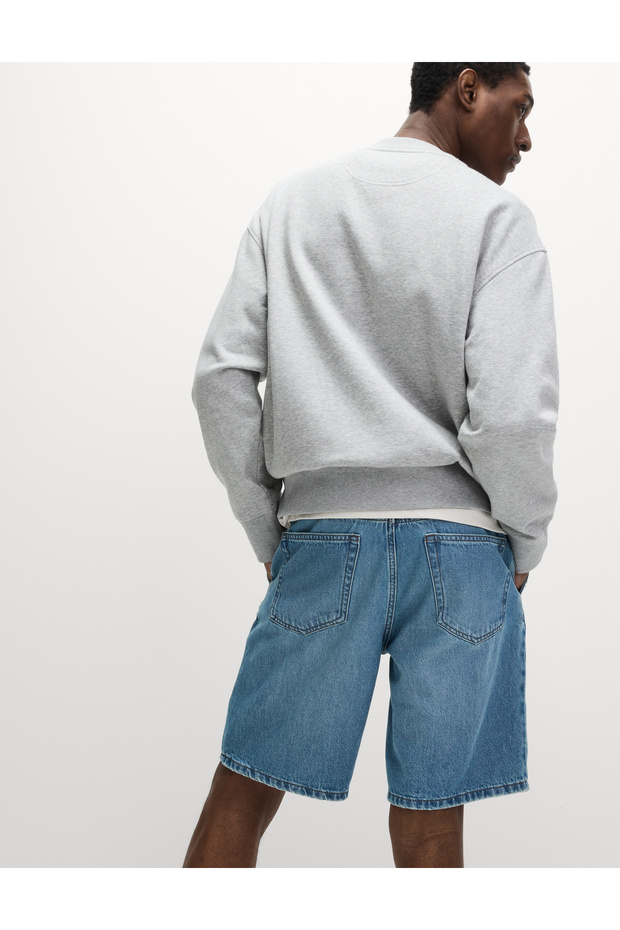 Düz Kesim Lightweight Denim Şort - 3