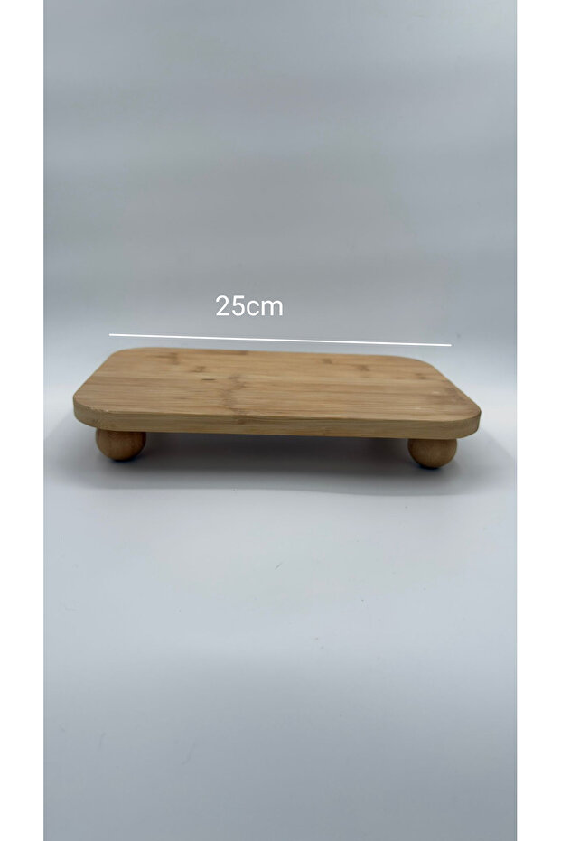 Bambu Top Ayaklı Kare Stant, Bambu Sunumluk (25cm) - 4
