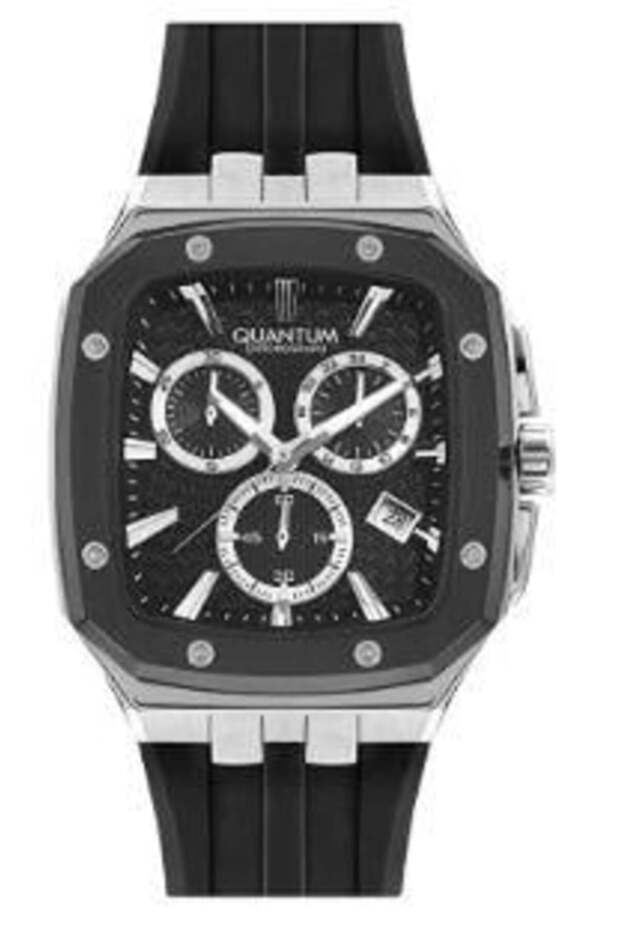 QUANTUM HNG1033.351 Men Chronograph Display Watch & Silicone Strap Black
