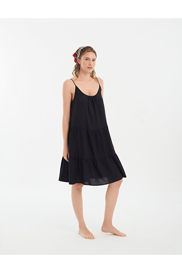 Regular Fit Askılı Plaj Elbisesi - 1