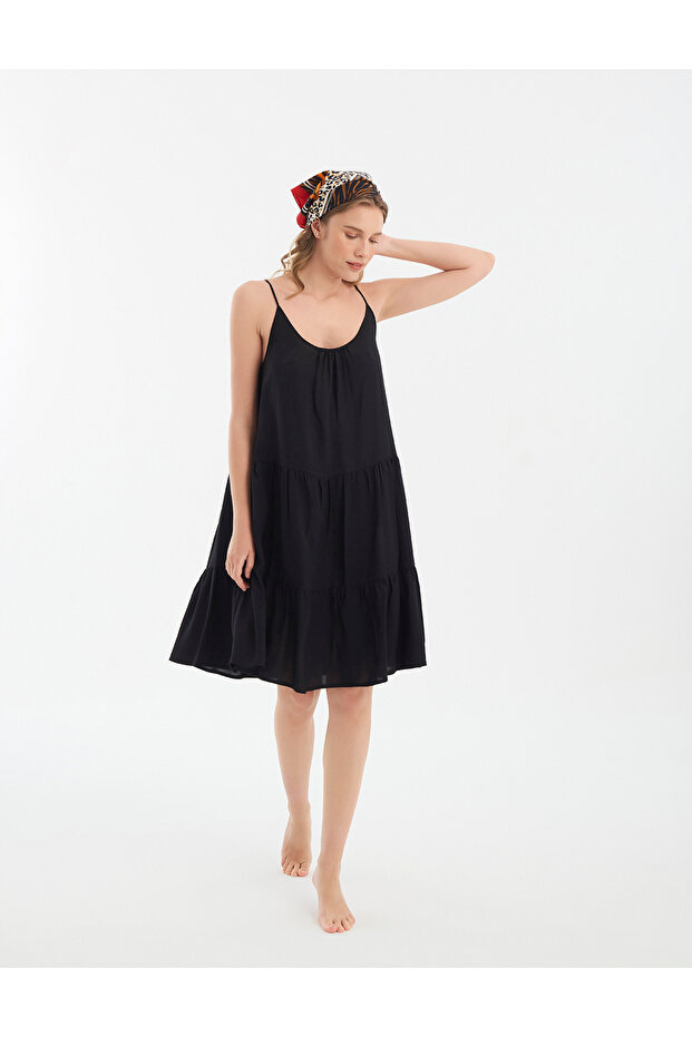 Regular Fit Askılı Plaj Elbisesi - 3