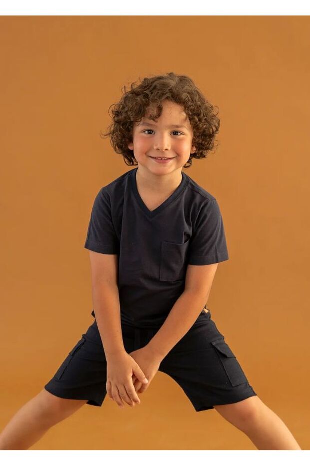 مجموعة من 2 تي شيرت أساسي برقبة على شكل حرف V - 5