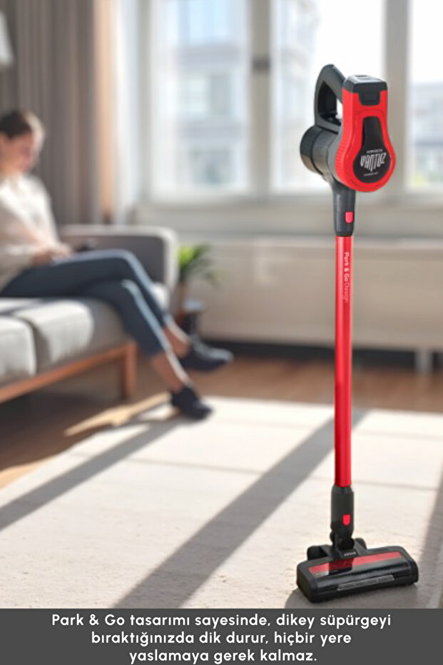 Vantuz Power Up Dikey Süpürge Imperial Red 350 W - 4