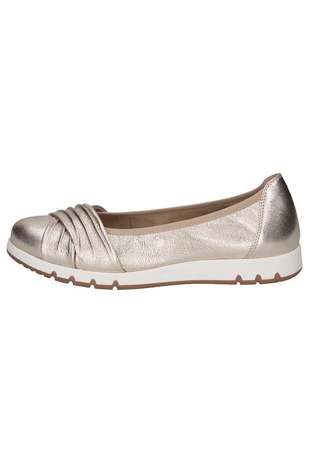 Damen Klassische Ballerina 9-22118-44 Goldfarben 959 Platin Metal Leder mit CAP MEMOTION - 3