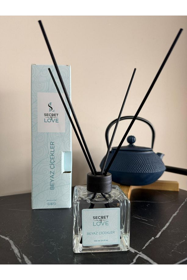 BEYAZ ÇİÇEKLER ÇUBUKLU ODA KOKUSU 100 ML - 4