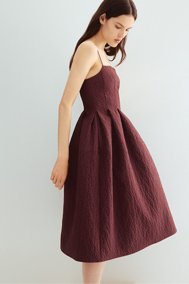 Jakarlı Dokuma Elbise - 1