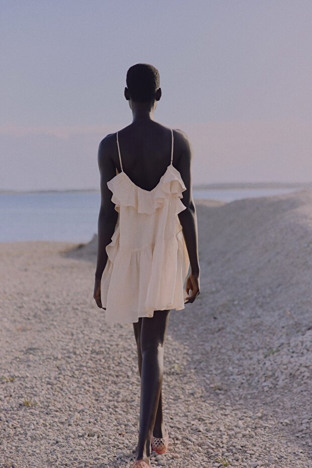 Farbalalı Rami Elbise - 3