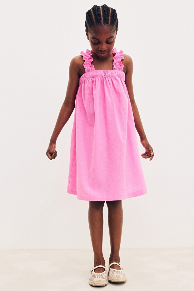 Keten Karışımlı Elbise - 1