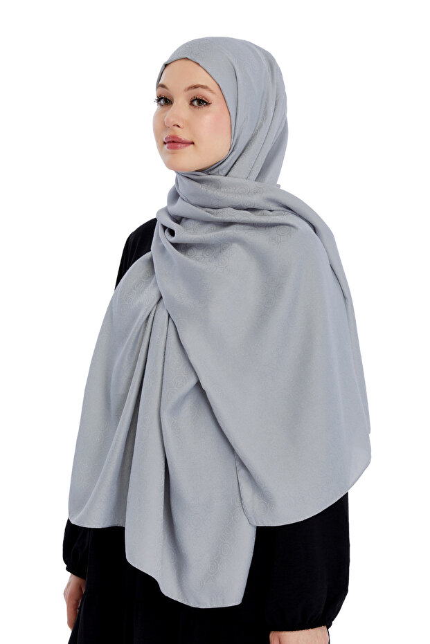 Monogram Star Pattern Shawl - Gray - 3