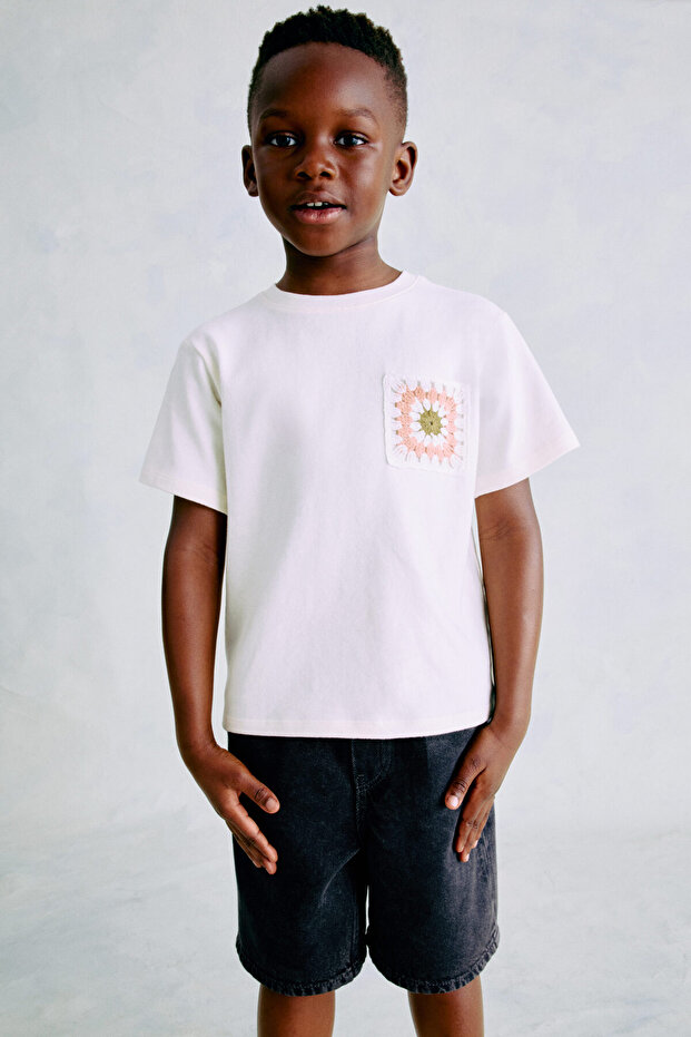 Diz Boyu Kot Şort - 1