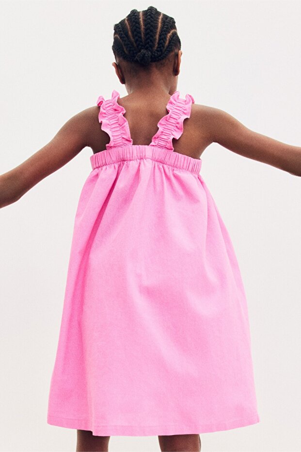 Keten Karışımlı Elbise - 2