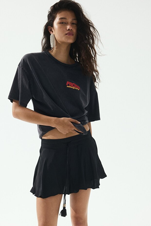 Büzgü Bağlı İnce Şort - 2