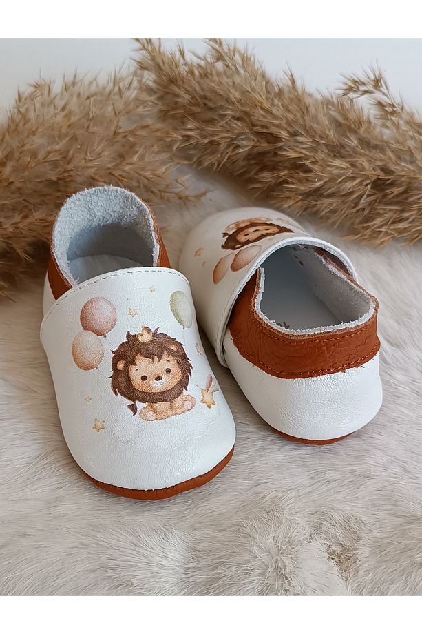 Noxi Aslan Baskılı Hakiki Deri Bebek Patik Mokasen - 3